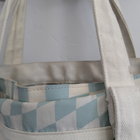 Checkered Tote Bag with Front Pocket - Picture 12 of 13